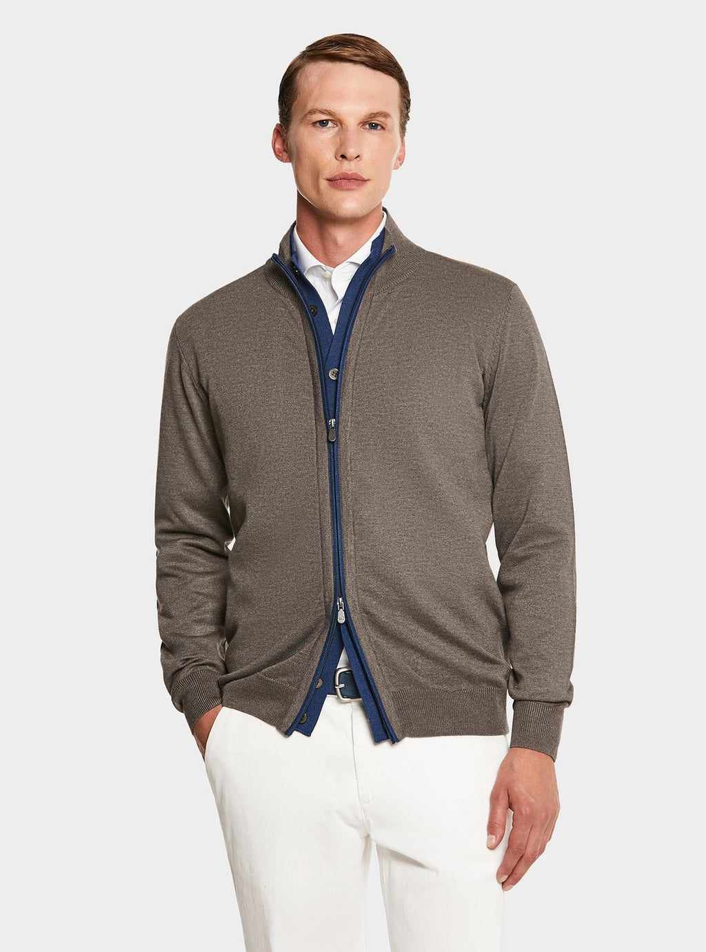 Cardigan with zip and buttons