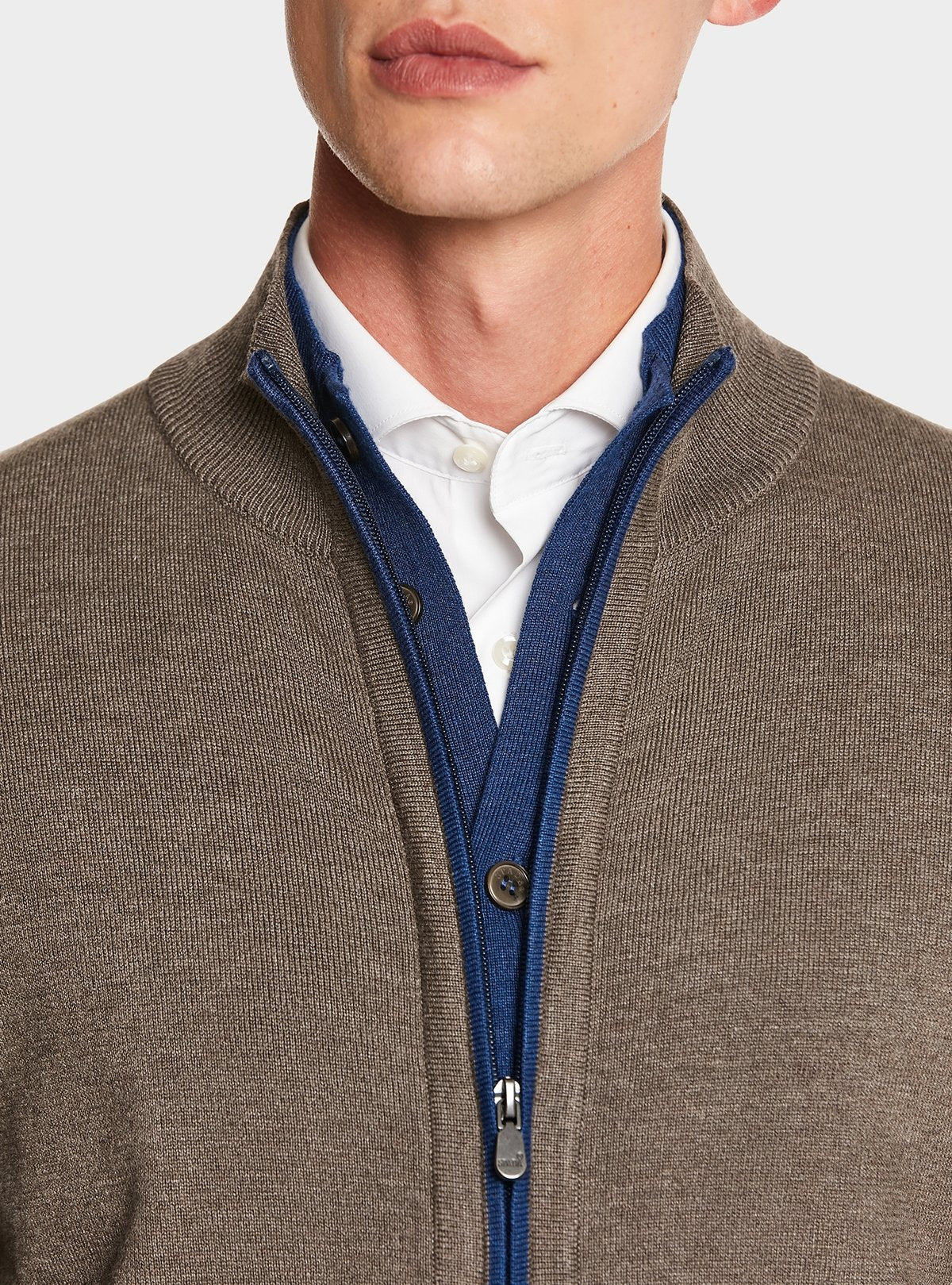 Cardigan with zip and buttons