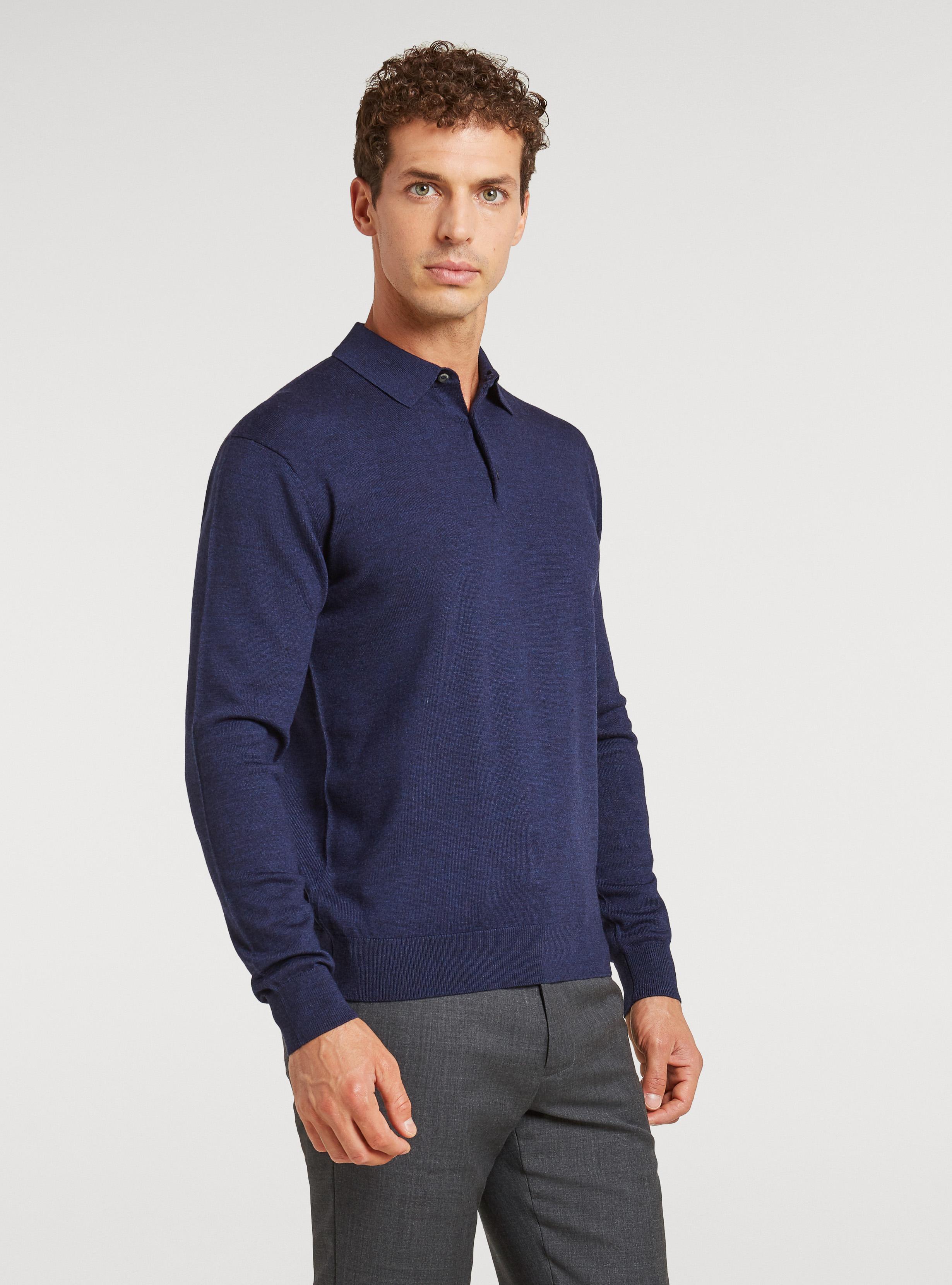 Pure merino wool polo shirt