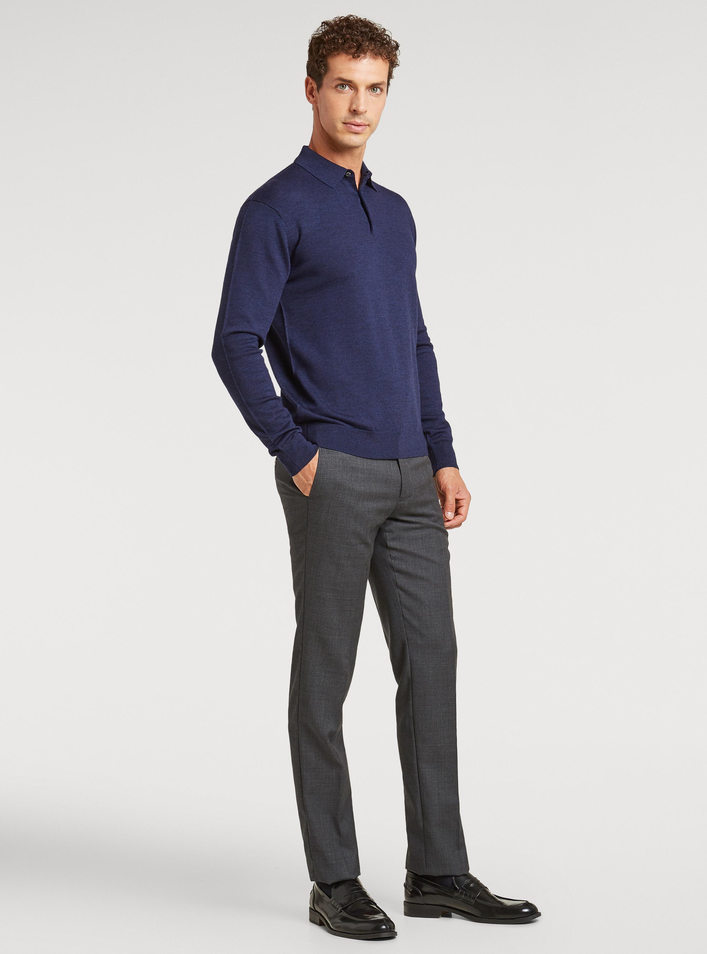 Pure merino wool polo shirt