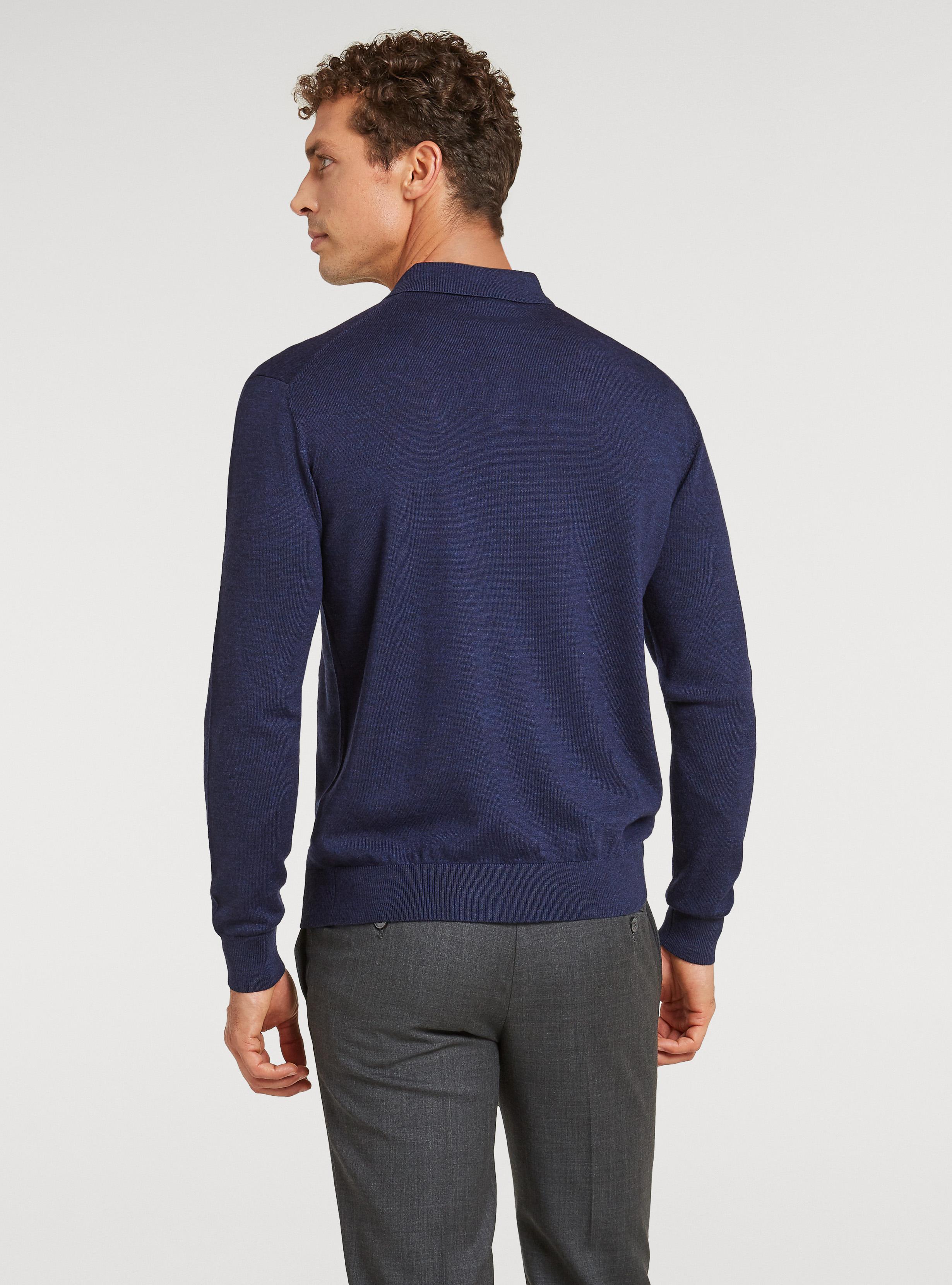 Pure merino wool polo shirt