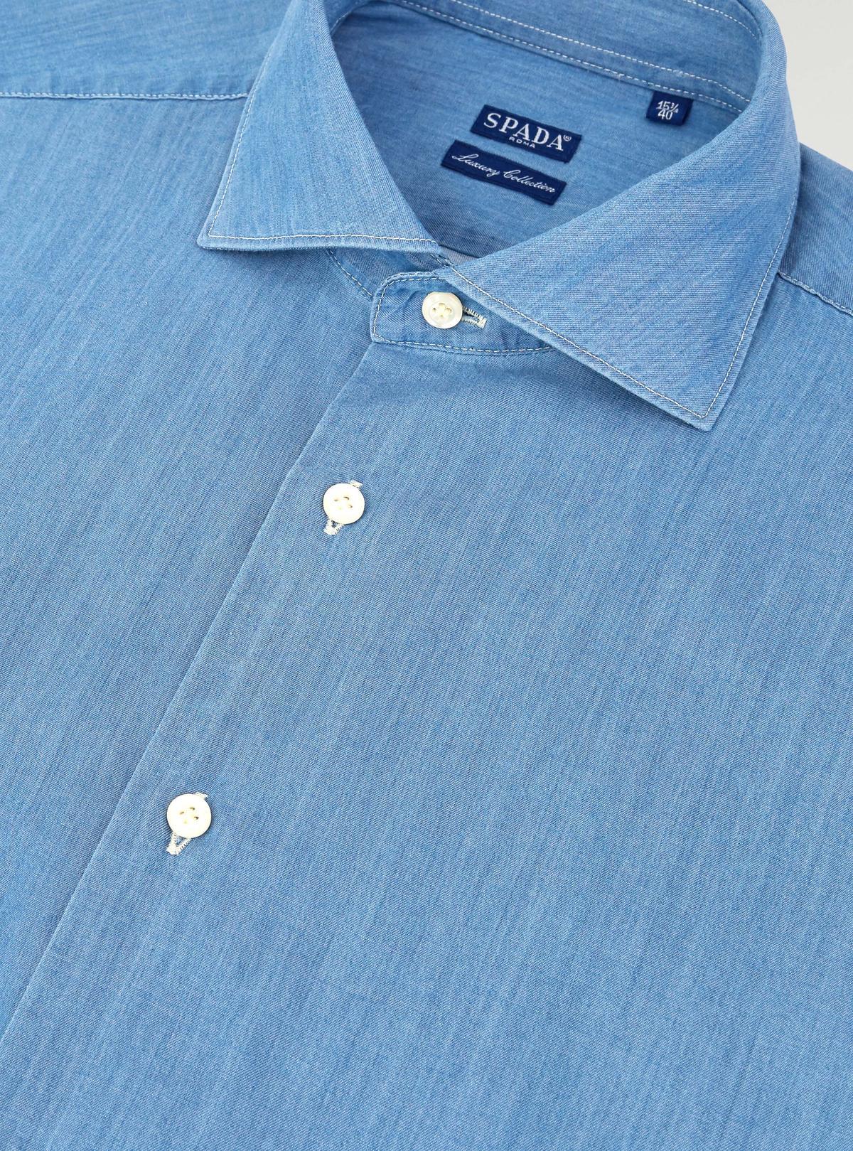 Denim shirt with French collar