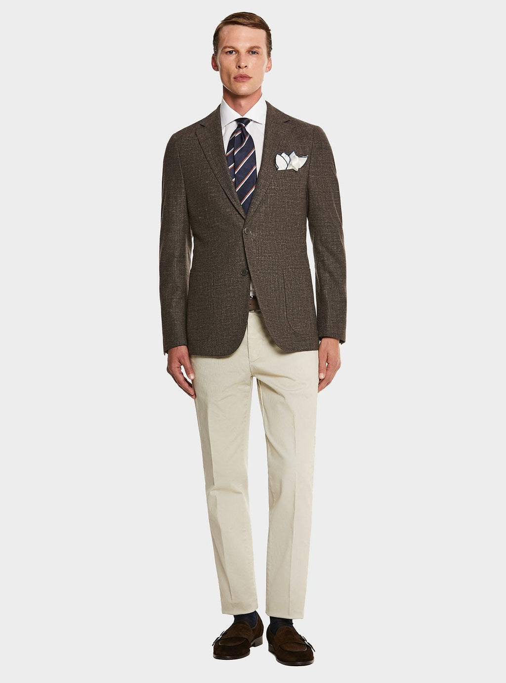 Giacca operata in misto lana lino e seta-1