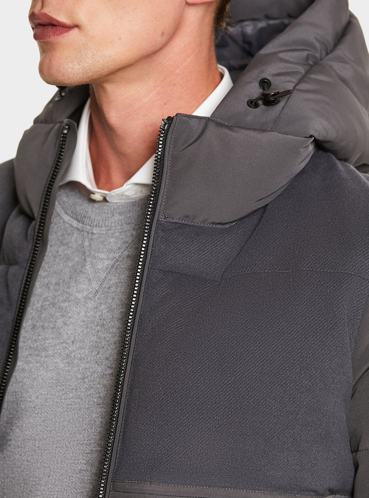 Hooded jacket in wool blend