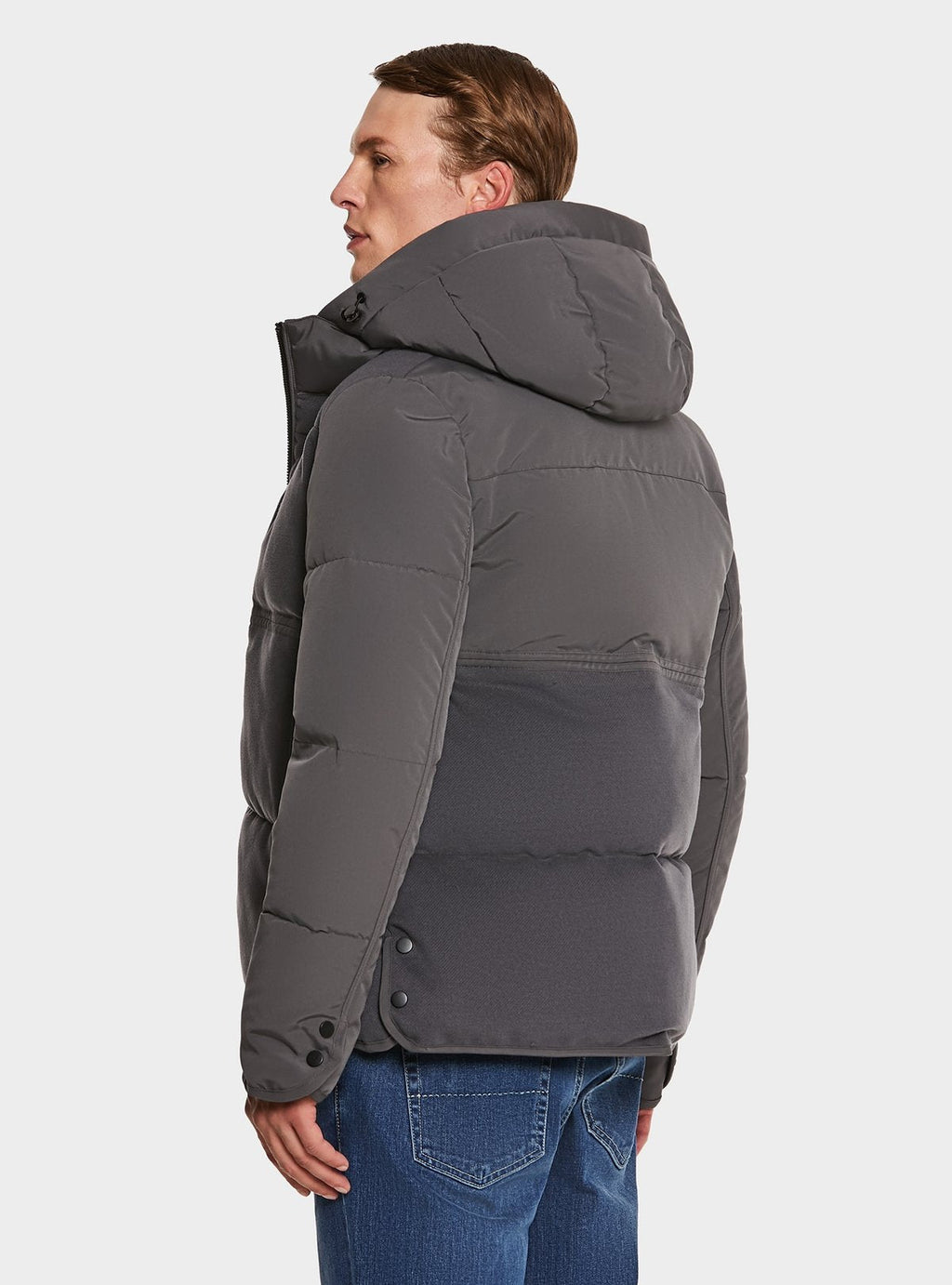 Hooded jacket in wool blend