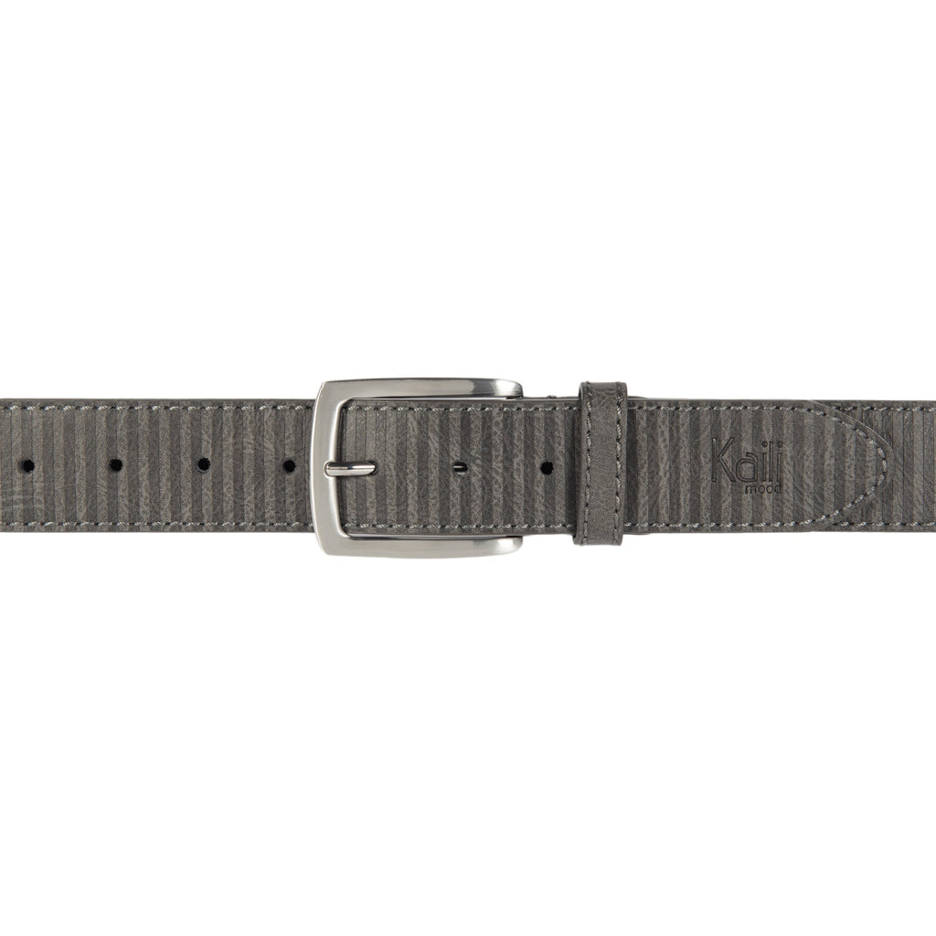 K4009KB | Allover Men's Belt in Leather Lining with Pu Finish. Anthracite colour. Dimensions: 125 x 3.8 x 0.5 cm (waistline 110 cm). Packaging: Rigid bottom/lid gift box-2