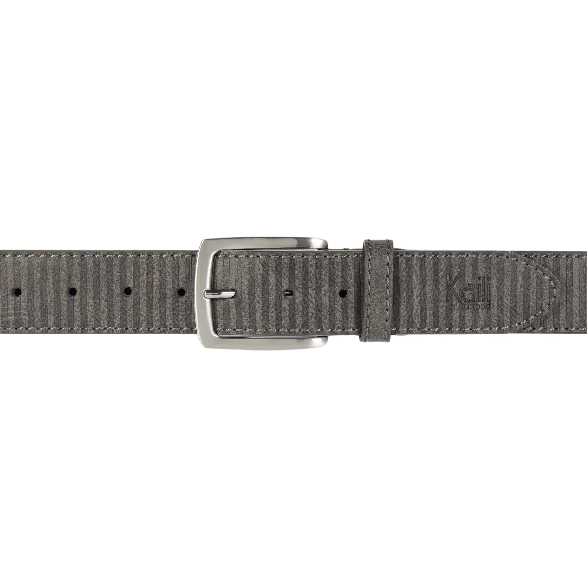 K4009KB | Allover Men's Belt in Leather Lining with Pu Finish. Anthracite colour. Dimensions: 125 x 3.8 x 0.5 cm (waistline 110 cm). Packaging: Rigid bottom/lid gift box-2